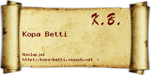 Kopa Betti névjegykártya